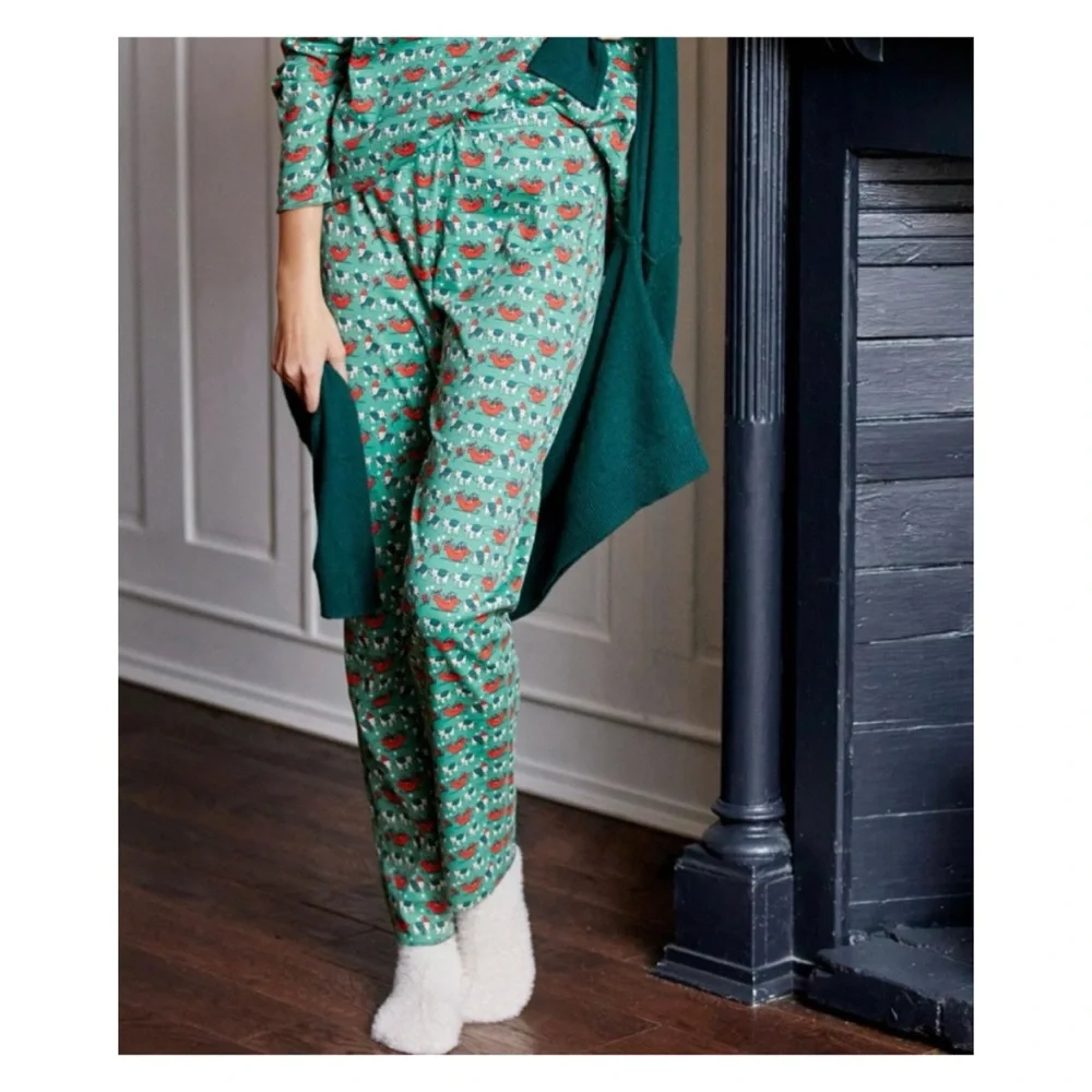 NWOT Anthropologie Roller Rabbit Holly Jolly Lounge Pants  Size Small